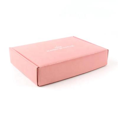 China Recycled Materials Custom Printed Corrugated Cardboard Packaging Small Pink Mailer Box With Logo For Shipping Goods for sale