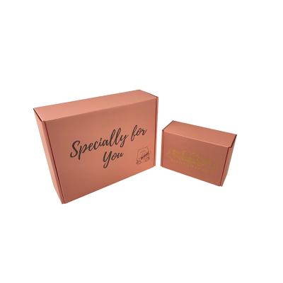 China Custpm High Quality Recycled Materials Printed Cardboard Corrugated Recycled Pink Customized Mailer Boxes for sale