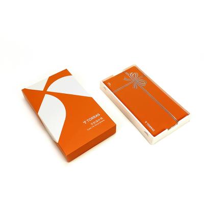 China Recycled Materials Wholesale Box Eco - Friendly Logo Orange Custom Phone Case Box Ad Package for sale