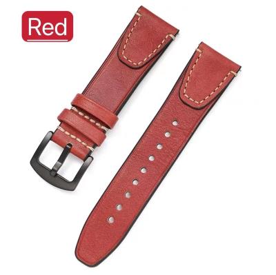 China Daily Life Stain Leather Strap, Wholesale Genuine Apple Watch Strap 20mm And 22mm Leather Strap, Suitable For Smart Watch Strap for sale