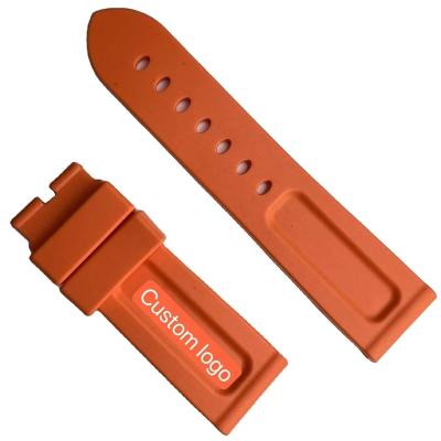 China Factory wholesale rubber, men's wrist watch, 22 mm natural rubber silicone strap, high quality rubber watch strap for sale