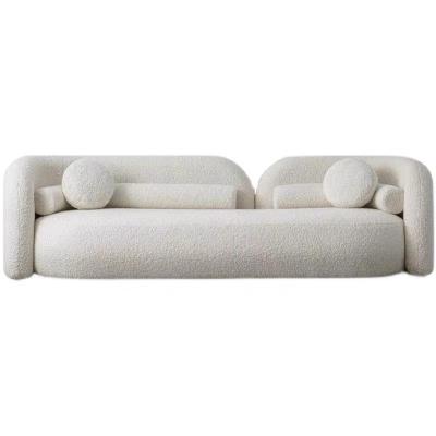 China Nordic post-modern hotel residence homestay villa wool fabric wool sofa bed cream lamb sofa handsome for sale