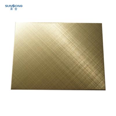 China For Decoration Of Buildings And Elevators Stainless Steel Cross Hairline Plate Customized Etched Works for sale