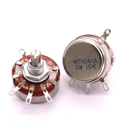 China 10K WTH118 1A (2W) Carbon Taper Rotary Potentiometer WTH118-1A-10K for sale