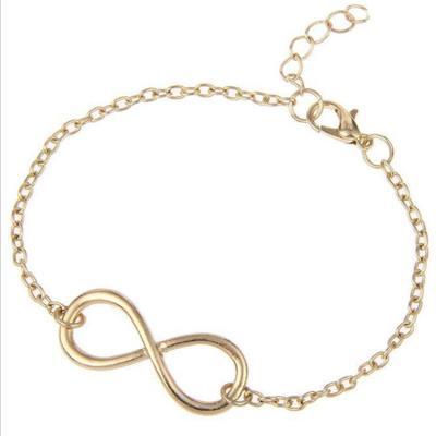 China New Fashion CLASSIC Personality Ladies Digital Simple 8 Bracelet Alloy Jewelry Hand Twisted Electroplating Chain for sale