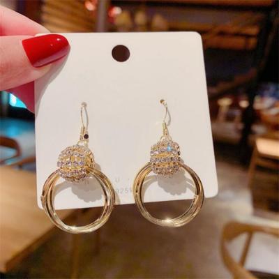 China CLASSIC Korean Design Multilayer Sense Personality Circle Earrings Fashion Diamond Shiny Earrings Plated Alloy Women's Earrings for sale