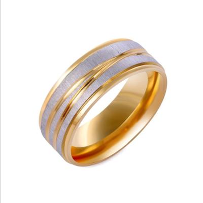 China CLASSIC Titanium Steel Ring Stainless Steel Ring Plating Alloy 8mm Charm Cross Ring Men Fashion Jewelry for sale