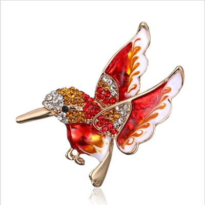 China European and American fashionable simple wild animal diamond brooch oil plating bird brooch alloy brooch drip brooch for sale