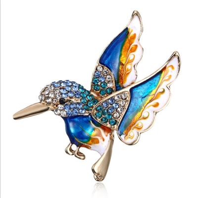 China European and American fashionable simple wild animal diamond brooch oil plating bird brooch alloy brooch drip brooch for sale