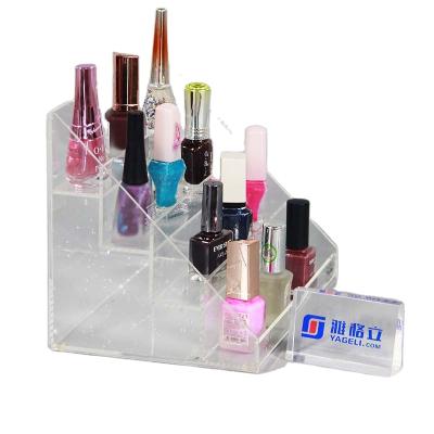 China Yageli Home Factory High Quality Custom 3 Tier Makeup Nail Polish Display Clear Acrylic Organizer for sale