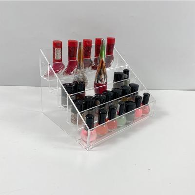 China Modern Wholesale Transparent Acrylic 5 Tiers Nail Polish Display Stand for sale