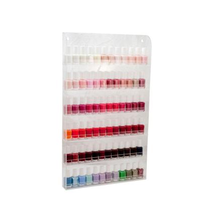 China 6 Tier Modern Clear Acrylic Nail Polish Display Rack Nail Enamel Display Wall for sale