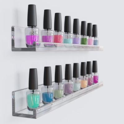 China Modern Plastic Floor Floating Nail Polish Display Rack Acrylic Shelf Nail Rack for sale