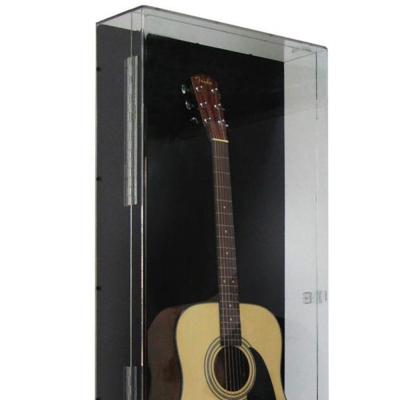 China Popular EC-friendly Wall Mounted Acrylic Guitar Display Box With Low Dustproof Musical Instrument Display for sale