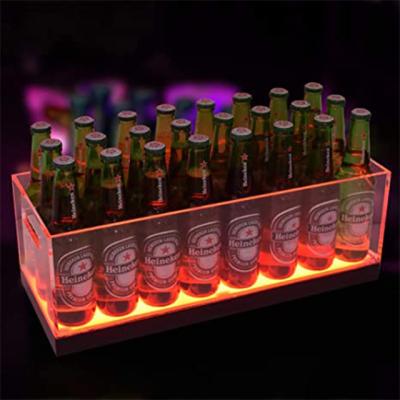 China Eco-friendly Acrylic Organizer Wine Holder Wine Bottle Storage Rack With Led for sale