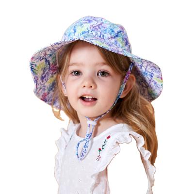 China Character FayIn Kids Beach Bucket Hats Summer Boy Wide Brim Sun Protection UPF+ Brim Toddler Cute Toddler Hats For Girl 1-4Years for sale