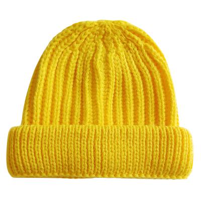 China Character ZG Top Selling Children's Sweater Chunky Knitting Single Knit Plain Brimming Beanie Hat For Kids Single Needle Knitting Casual Trend for sale