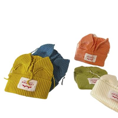 China COMMON Children's Fashionable Cat Ears Men's Knitted Hat and Women's Children's Beanie Hat Autumn and Winter Warm Fashion Wool Hat for sale