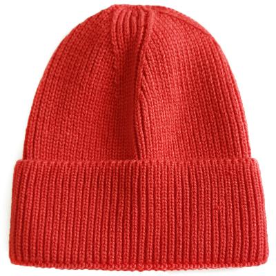 China ZG Character Style Solid Color Adult Beanie Hat Casual Fashion Flanging Street Dome Korean Adult Men And Women Simple Knitted Unisex Hat for sale