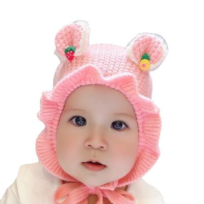 China ZG Character Warm Knitted Winter Baby Hat Cute Ears All-matching Earmuffs Wholesale Beanie Hat For Newborn 6Month-2Years Kids Hat Caps for sale