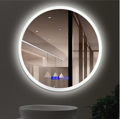 China Modern Home Mirror Smart Mirror Glass With LED Light Vanity Table Air Wall Bathroom Mirror Fogproof Touch Screen From Yiju Iot for sale