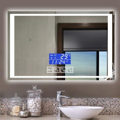 China New Modern Mirror Smart Glass Design With Anti-fog Air Wall Vanity Table Light Touch Screen For Yiju Iot Bathroom for sale