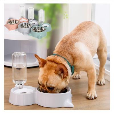 China Automatic Automatic Pet Feeder Water Dispenser Pet Drinking Bowl Dog Food Bowl for sale