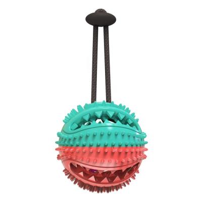 China Durable Non-Toxic Toys Dental Toothbrush Cleaning Pet Dog Ball Hard Squeaky Chew Toy for sale