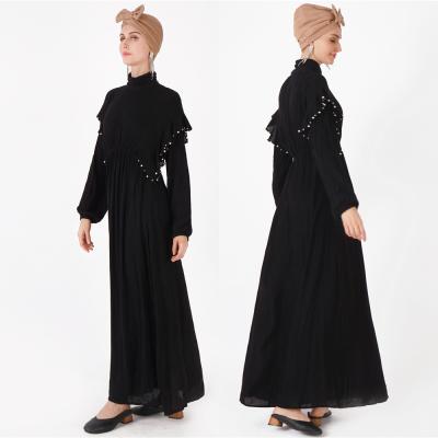 China Dubai Abaya Long Robe Dubai Abaya Long Dress Anti-Static Beading Robe Long Dubai Abaya Classy Elegant Maxi Dress for sale