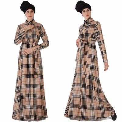 China Large Lattice Length Skirt Muslim Skirt New Style Anti-Static Belt Muslim Skirt for sale