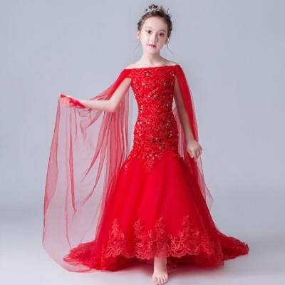 China Breathable Smart Girls Red Dresses The Special Long Sheath Long Red Dresses for sale