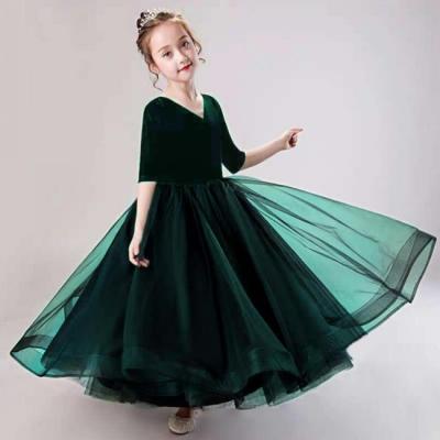 China Breathable Medium Sheath Good Quality Girls Dress V-Neck Good Quality Girls Dress for sale