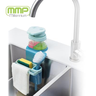 China Sink Organizer Dispenser In-Sink Cart Set With Double Heads Detergent Dispenser mmp Recommend Kitchen Tools And Gadgets for sale