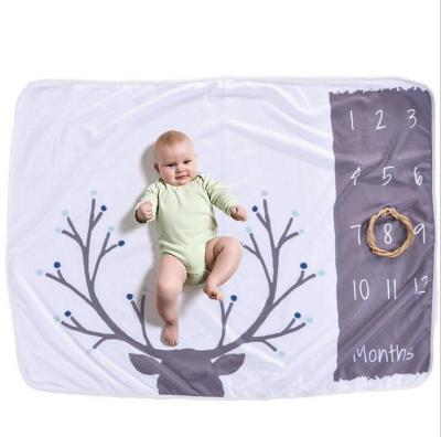 China Anti-pilling OEM Custom Milestone Blanket Baby Blanket Monthly Milestone Baby Blanket for sale