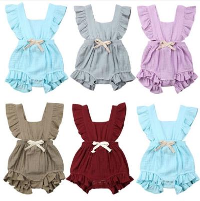 China 2021 Breathble Rompers 100% Canvas Baby Romper Clothes Comfortable Wholesale Newborn Cotton Baby Overalls For Summer for sale