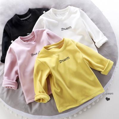 China New Autumn Winter Children's Clothing Boys Girls Thick Long Sleeve Turtle Neck Warm Low Top T-shirt Children's T-shirt for sale