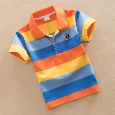 China OEM 0-15 Years Tortoise QUICK DRY Neck For Kids Bare Off T-shirt Summer Lapel Rainbow Polo Boy Short Sleeve T-Shirts for sale