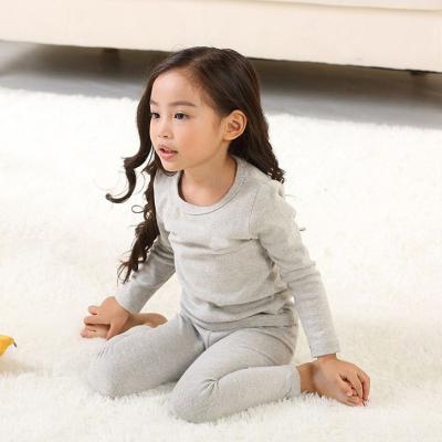 China Wholesale Custom Simple Organic Cotton Kids Pajamas Breathable Children's Gray Children's Pajamas Pajamas Sets for sale