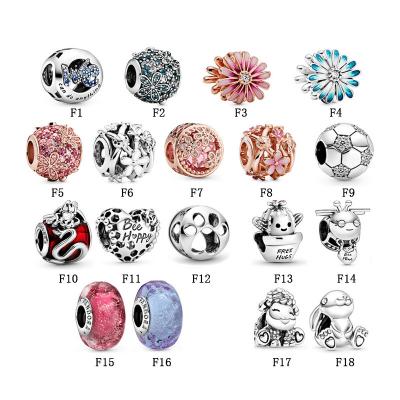 China Original 925 Romantic Red Heart Silver Glitter Up-to-date Garden Beads Rose Gold Charm Bracelets For Pandora for sale