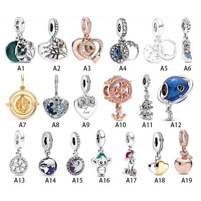 China Original Romantic For Pandora Night Sky Star Moon Earth Bead Diy Jewelry Making Charms Bracelet 925 Sterling Silver Cinderella Dark Blue for sale