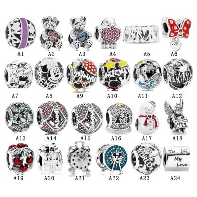 China Original 925 Silver Romantic Alarm Clock Bear Charm For Pandora Charms Silver 925 Beads Bracelet For Women Diy Fashion Jewelry for sale