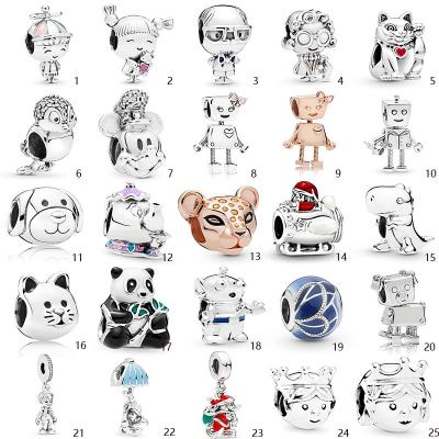 China New Summer Romantic Glass Cartoon Alloy Animal Charm Bead For Pandora Series Jewelry Bracelets DIY for sale