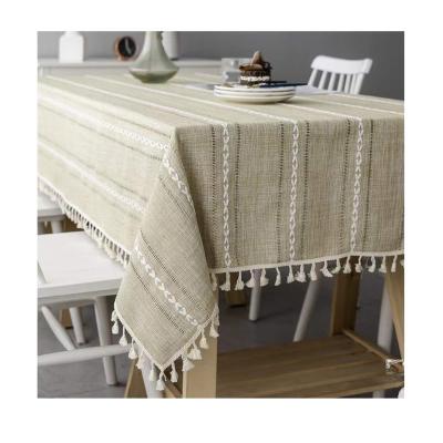 China Free Sample Waterproof Crochet Tablecloth Custom Waterproof Fancy Burlap Printed Linen Tablecloth for sale