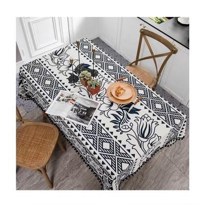 China Nordic country tassel mesa tablecloth rectangular round linen tablecloth restaurant waterproof home tablecloth for sale