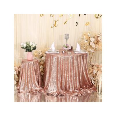 China Glittery Waterproof Round Drapes Wedding Baby Birthday Party Table Cover Table Cover Bridal Sequin Tablecloth for sale