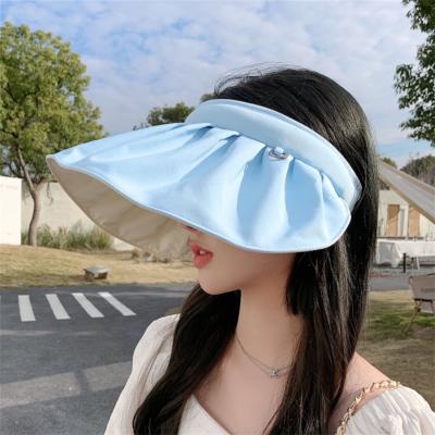 China . Quick-drying Sun protection. Summer Fashion Women's Summer Fashion Women's Cute Style Foldable Outdoor Sun Hat Sunscreen Brim Design Shell Hat Empty Top Oversized Shading For Girls for sale