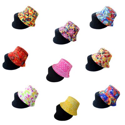 China Euro-American fisherman's hat printing fashion women's hat retro sunscreen and cashew flower decoration style double-sided personal hat folding basin hat for sale