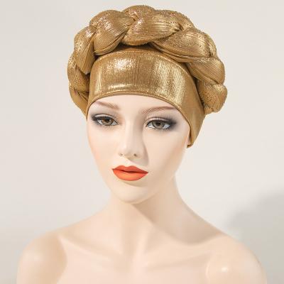 China Multicolor Ladies Home Diamond Insert Sponge Indian Baotu Custom Big Braid Muslim Headscarf Hot Hat For Women for sale