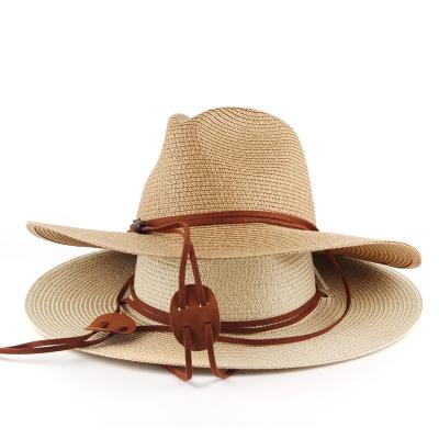 China Wholesale Straw Hat Wide Brim Outdoor Adjustable Neutral Tourism Shade Factory Summer Beach Special Hat With Rope Adjustment Tightness for sale