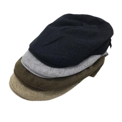 China Hot Summer Men's Casual Short Gaiter Peaked Hat Simple Pure Color Traditional Boys Fabric Canvas Casual.Cool Retro Modeling Hat 2023 for sale